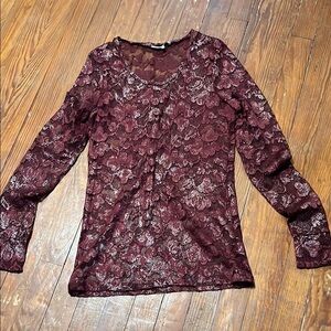Elegant Burgundy Lace Top